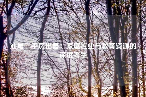 汕尾二手房出售：家庭置业与教育资源的深度考量